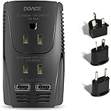 Upgraded DoAce 2000W Travel Voltage Converter for Hair Dryer Straightener Curling Iron, Step Down 220V to 110V Converter, 10A