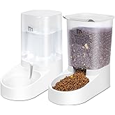 Marchul Dog Feeder, Gravity Cat Feeder and Water Dispenser Set, Automatic Pet Food Bowl and Waterer Large Capacity for Small Medium Pets Puppy Kitten Rabbit, 1 Gallon