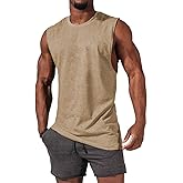 ZIWOCH Men's Sleeveless Tank Tops Crewneck Solid Loose Fit Shirt