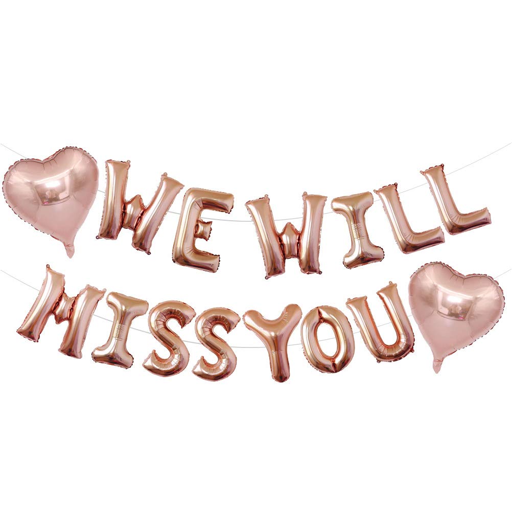 We Will Miss You Balloon Love Heart Shape Graduation Party Leaving Party Surprise Travelling Farewell Retirement Garland Balloon for Party Decoration Party Favor