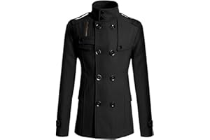 Thatrich Trench Coat Men Stand Double Breasted Collar Long Jackets Warm Slim Fit Windbreaked Winter Trendy Business Outfits
