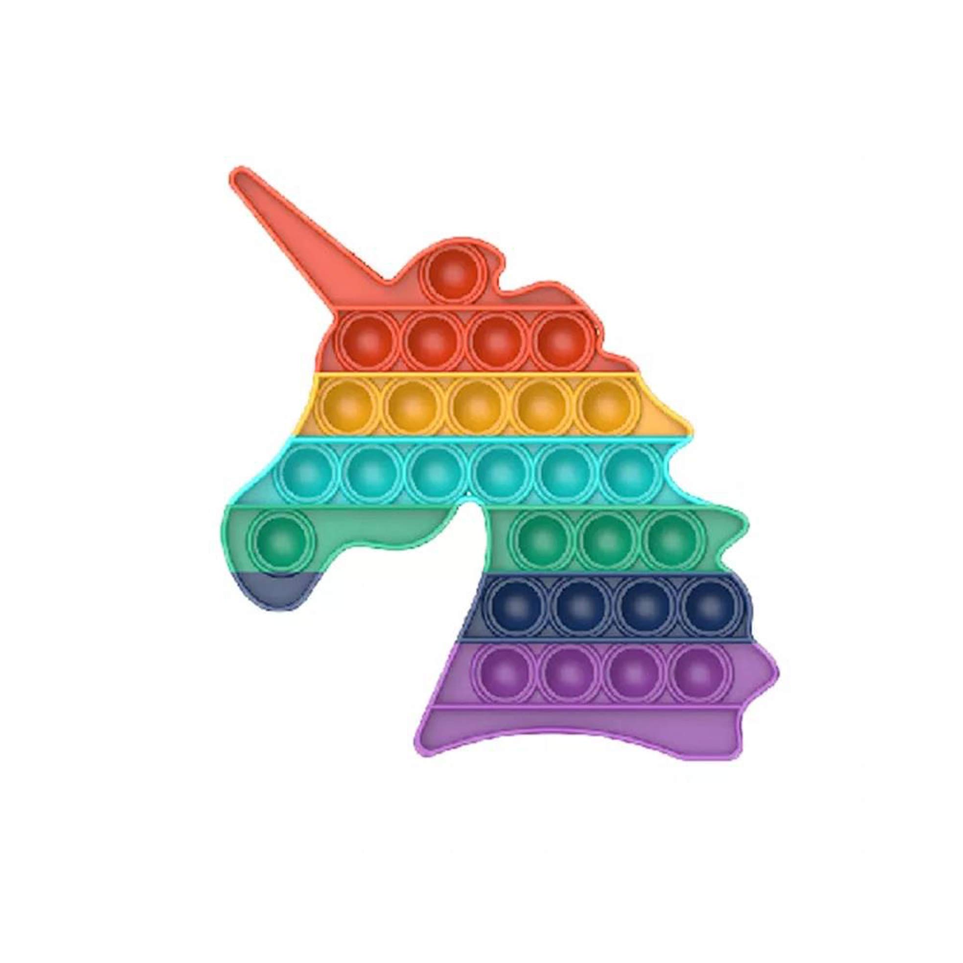 SHATCHI Rainbow Unicorn Shape Push Pop Pop Bubble Pop up Sensory Silicon Extrusion Fidget Toy, Stress Anxiety Relief Autism Special Needs Squeeze Tools for Kids Adult