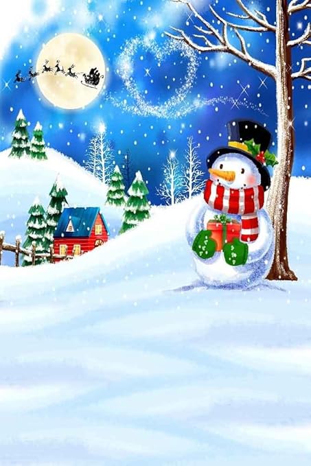 Amazon Gladsbuy リアルな雪だるま 8フィート X 12フィート デジタルプリント 写真背景 クリスマステーマ背景 Yha 444 バックペーパー 背景布 通販