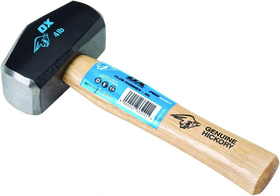 OX Pro Hickory Handle Club Hammer 4 lb, Multi-colour - Image 3
