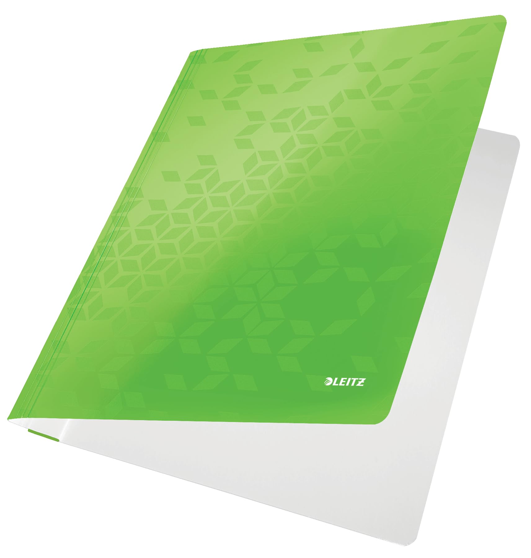 Leitz 30010054 3-Flap Folder, Holds Up to 150 A4 Sheets, Elastic Closure, Cardboard, WOW Range, Green