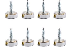 PRIAOLKER Thickened Pure Copper Mirror Screw, Decorative Cover Cap Nail, Glass Advertisement Screw, Polishing Silver 25mm - (8 Pcs)