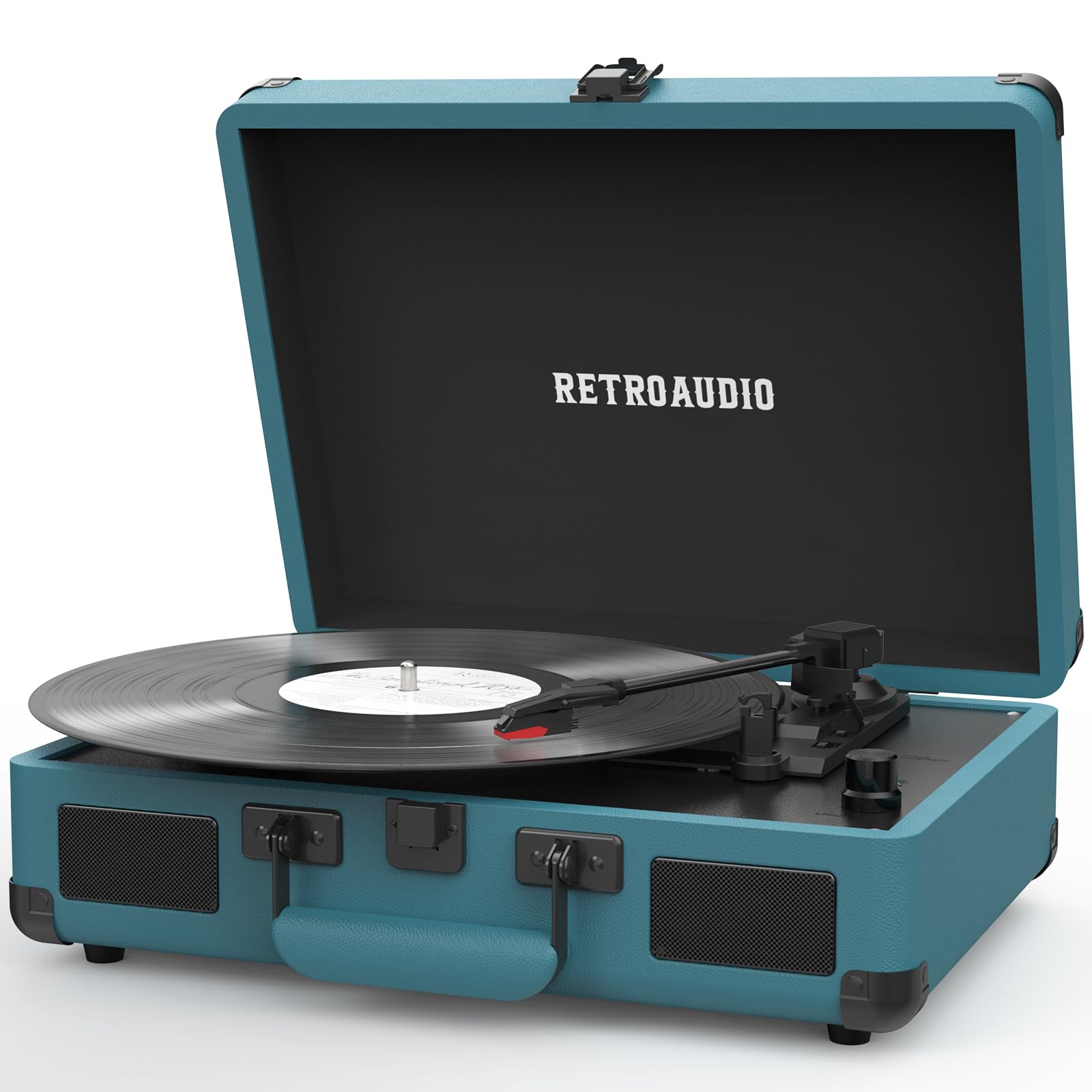 Photo 1 of Vinyl Record Player 3-Speed Bluetooth Portable Suitcase Belt-Driven Record Player with 2 Built-in Stereo Speakers Vinyl Vintage Turntable Phonograph Records Player with RCA Line Out, AUX Out