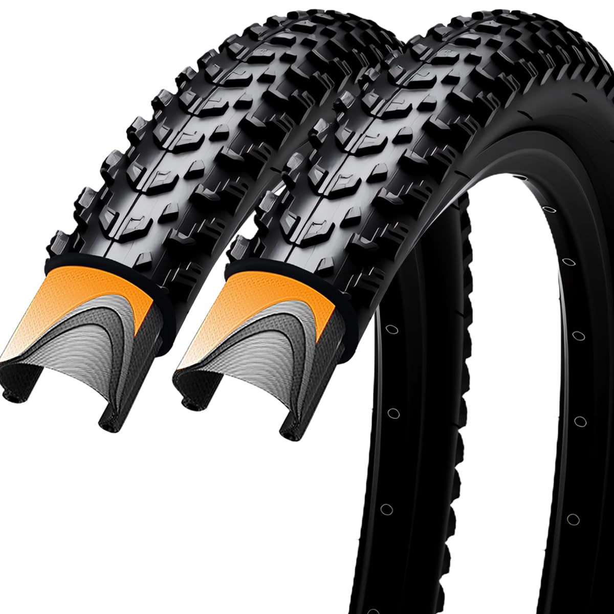 Photo 1 of 26/27.5/29x2.10 Mountain Bike Tire Strong Grip Bicycle Tires Foldable Wear-Resistant Mountain Bike Tires Pack of 2 ?2 Pack 27.5x2.10?