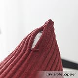 Home Brilliant Corduroy Cushion Covers 20x20 Dark Red Pack of 2 view 4