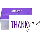 RXBC2011 Elegant Purple and white Thank You Cards with Heartfelt Appreciation Message 2x3.5 Inches Pack of 100