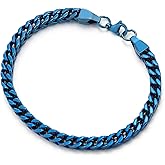 COOLSTEELANDBEYOND Stainless Steel Cuban Link Bracelet, Curb Chain for Men, Hip-Hop Biker Jewelry, Punk Rock
