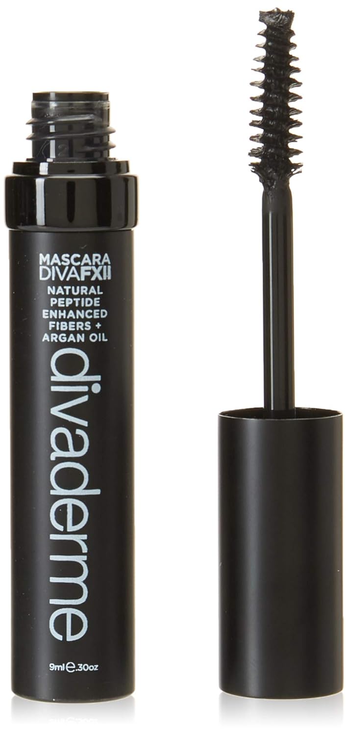 Divaderme Mascara Diva Fxii - Black By Divaderme for Women - Black Mascara Lengthens and Volumizes Without Clumps Volume Mascara for Longer Fuller Thicker Smudge Proof Lashes