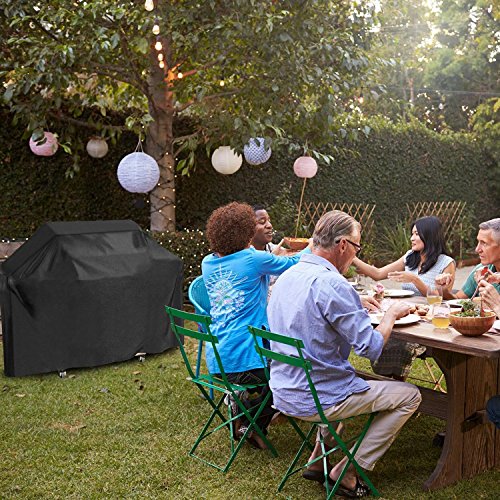 Mobo Gas Grill Cover 70 x 46 x 24 Inches Black Heavy Duty 600D Waterproof BBQ Grill Cover for Most Brands of Grilll with Storage Bag