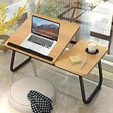Vivo Technologies Laptop Bed Table Desk with Foldable Aluminum Legs Walnut view 8