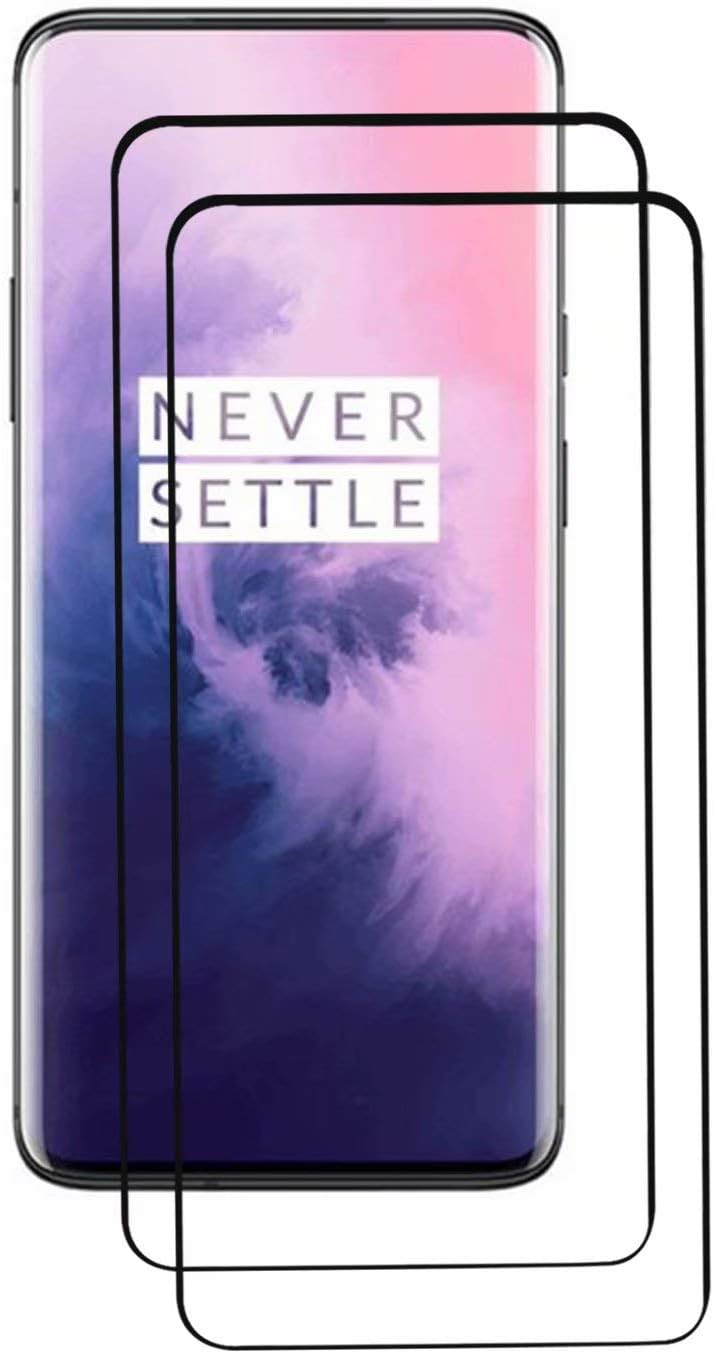 SUP oneplus 7 pro Tempered Glass Screen Protector, Premium 3D Curved Edge Guard Film, Edge to Edge Full Screen Cover, work with most case (Black Edge)