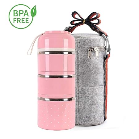 Fiambrera Bento Box de 3 niveles Caja de almuerzo Bento, Cajas de ...