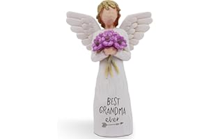 AUKEST Grandma Gift, Christmas Day Birthday Gifts for Grandma, Great Grandma Gifts, First Time Grandma Gifts, Gifts Ideas for Grandma, Sculpted Hand-Painted Figure (Purple Flowers)