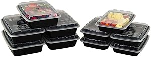 Meal Prep Containers (12/28oz, 10 Count Black)