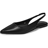 Coutgo Womens Slingback Flats Pointed Closed Toe Ballet Flats Comfortable Slip On Work Dress Shoes