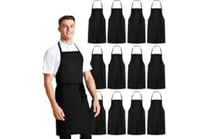 Avalon Kitchen Aprons Unisex Bib Aprons - 100% Polyester Chef Apron with Extra Long Ties – Cooking Apron for Men Women