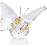 Movdyka Crystal Butterfly Decor Figurines for Mom Women, White Glass Butterfly Craft Desk Office Dcorations Table Centerpieces, Animal Ornaments Paperweight