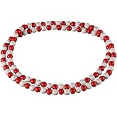 CWFPBA Punk Cool Colorful 8mm Wood Beads Chunky Strand Chunky Necklace Natural Wooden Chain Unisex Hip Hop Handmade African Statement Retro Bohemian Jewelry for Women Men