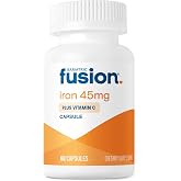 Bariatric Fusion Iron 45mg with Vitamin C, 60 Count | Ferrous Fumarate with Vitamin C for Women and Men, Formulated without Gluten, Dairy, and Soy, Non-GMO