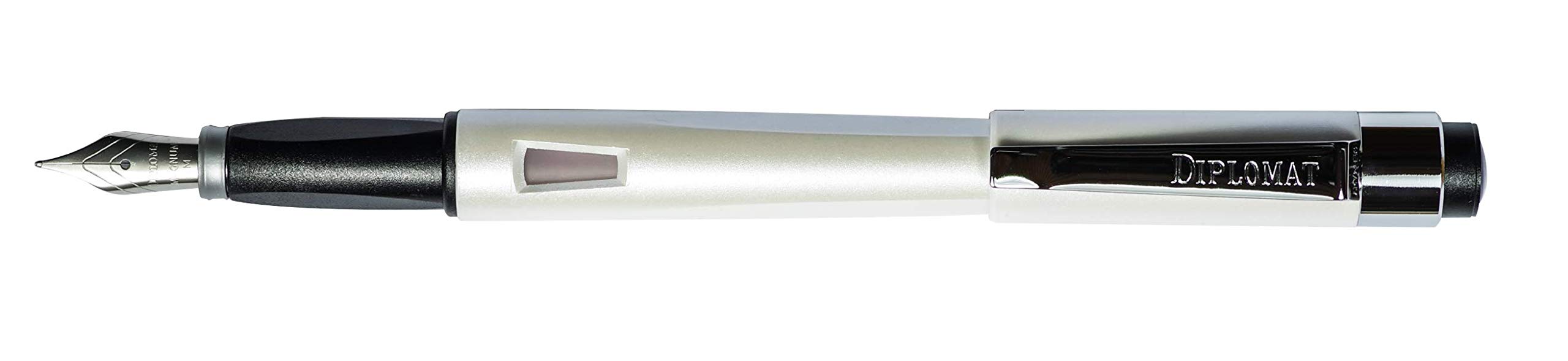 Diplomat - Magnum - Fountain Pen in Stainless Steel - Pearl White - Resistant and Elegant - 2 Years Warranty