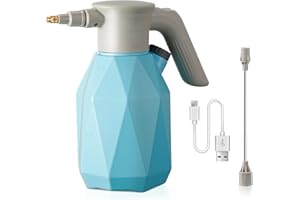 AMYWMS 2L Electric Spray Bottle Rechargeable Battery Powered Sprayer Plant Mister 0.5 Gal with Extended Nozzle for Garden, Fertilization, Cleaning, Indoor Watering Can for Plants Blue