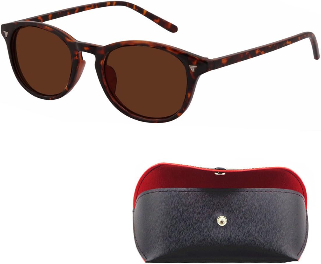 FullwosingFullwosing Myopia Nearsighted Glasses Stylish Tinted Brown Polarized Sunglasses for Men Women Black or Tortoise Frame (-1.50, Tortoise)