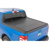 Rough Country Hard Tri-Fold Truck Bed Tonneau Cover for Ford Maverick (2022-2025) - Aluminum Flip-Up Folding Bed Cover, Fits 4'6 (54.4") Bed