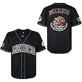 Men's Mexico Eagle Jersey Button Down Short Sleeve Hip Hop Baseball Jersey Stitched