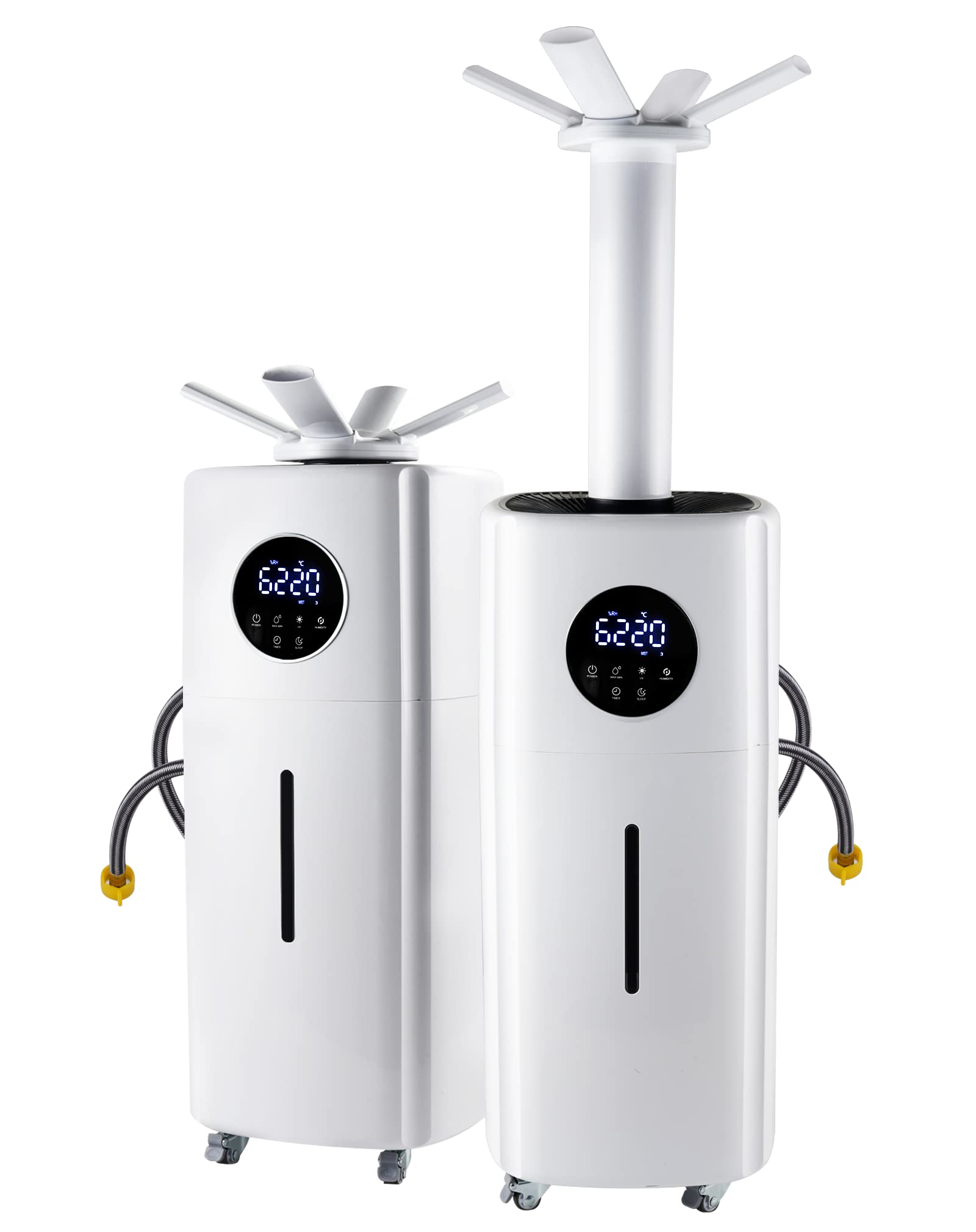 Commercial Industrial Humidifier Whole House Humidifier 6Gals Water Tank Max 2000ml/h Mist Output Faucet Filling for Plant Large Greenhouse 110V