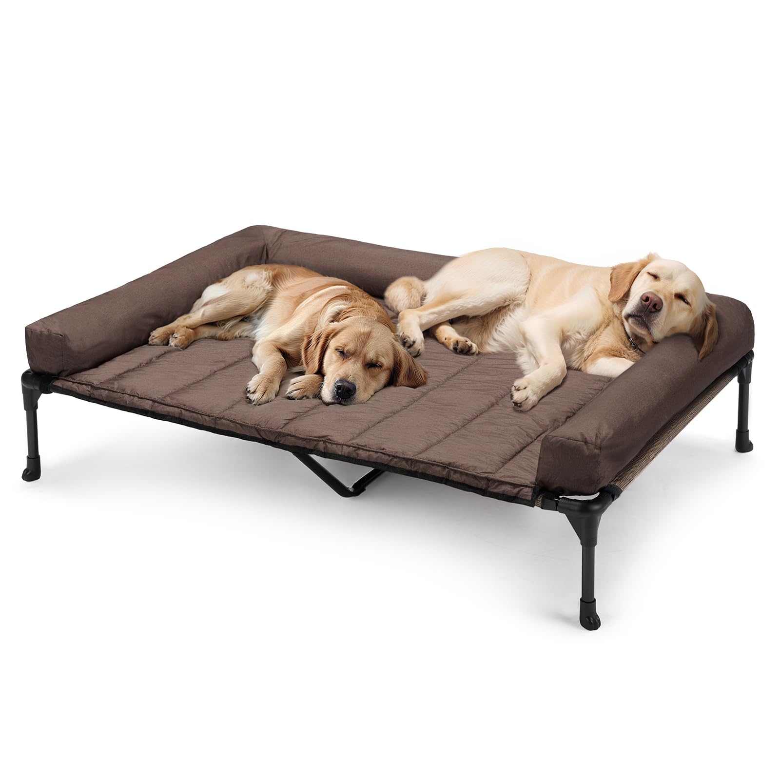 Photo 1 of ***ONLY FOR PARTS ***Veehoo Cooling Elevated Dog Bed Add Removable Waterproof Bolster Cushion Mat, Raised Pet Cot with Breathable Teslin Mesh, No-Slip Feet, Dog Sofa Bed for Indoor Outdoor, XXLarge, Brown CWC2331B