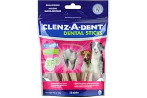 CLENZ-A-DENT Dog Dental Sticks, Small Dog Chews - 100% Vegetarian Dog Dental Chews With Long-Lasting Chew Times - Fight Plaqu