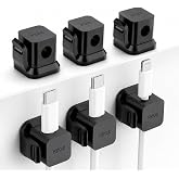 PZOZ Cable Clips 6 Pack, Adhesive Cable Management Clips with Secure Buckle | Cable management clips with adhesive backing and a locking buckle keep charging cords secure and within reach on desks