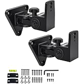 Howonder Speaker Wall Mount,Swivel and Tilt,Holds up to 30lbs,2 Packs | All Aluminum Wall Speaker Mount for Small Speakers, Easy DIY Assembly,HD-818,Black