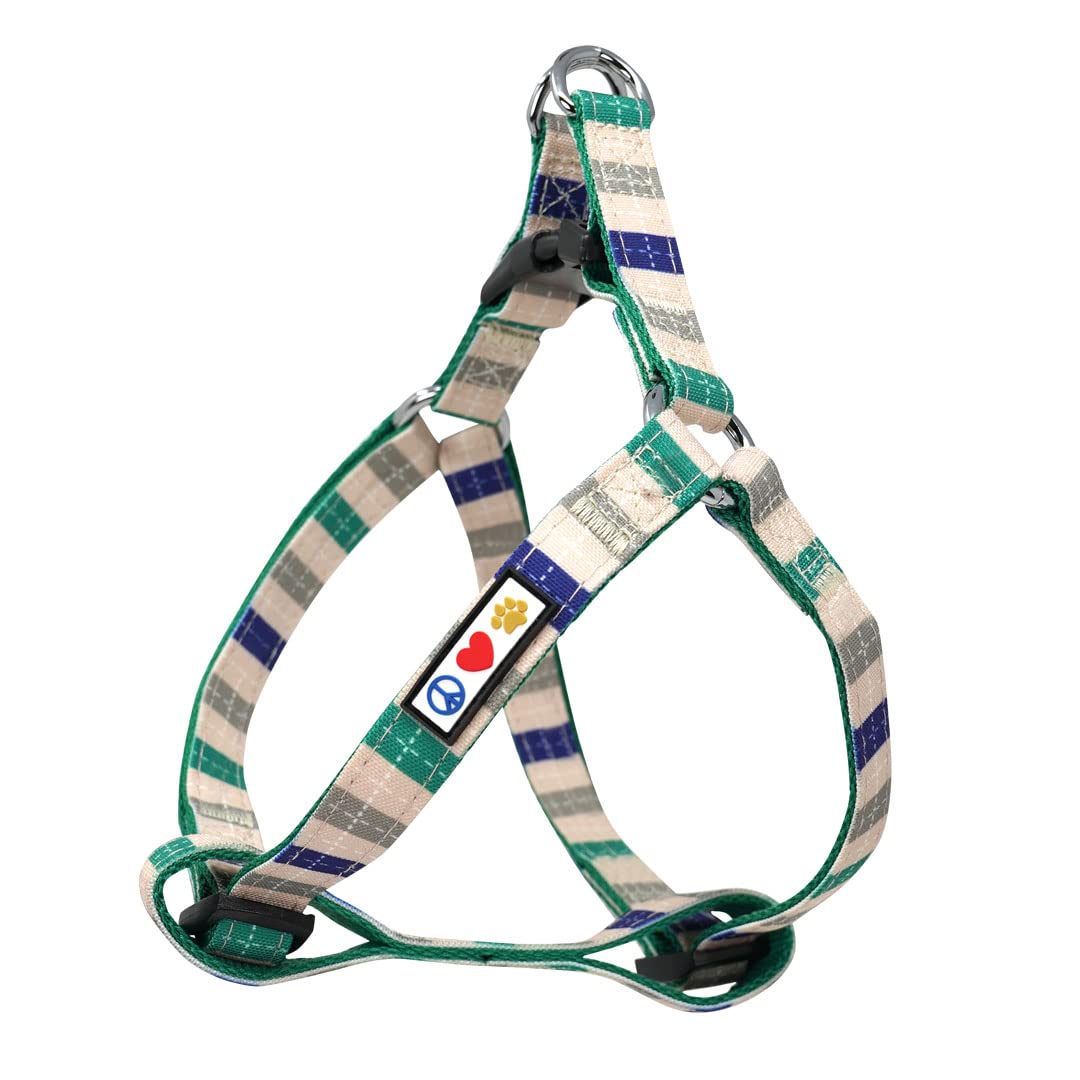 Pawtitas Small Dog Harness - Adjustable, No Pull Multicolor S Harness Grey/Blue/Green
