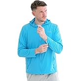 Shuanghu Men's UPF 50+ Sun Protection Shirts Jacket, Lightweight Full Zip Hoodie Long Sleeve Shirt for Fishing Hiking Running
