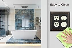 OKAWYC Double Duplex Outlet Light Switch Cover