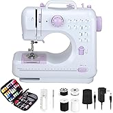 Portable Sewing Machine for Beginners - 12 Built-in Stitches with Accessory Kit, Compact Travel Design for Clothing Repairs, DIY Crafting & Emergency Fixes at Home
