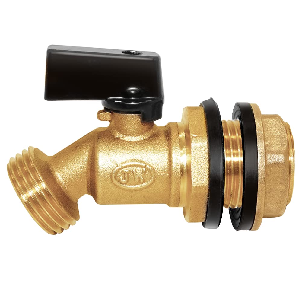 Photo 1 of Joywayus Brass Water Container/Rain Barrel Spigot 3/4" Threaded Quarter Turn Ball Valve with Bulkhead Fitting, Suitable for Garden Hose Thread Connection