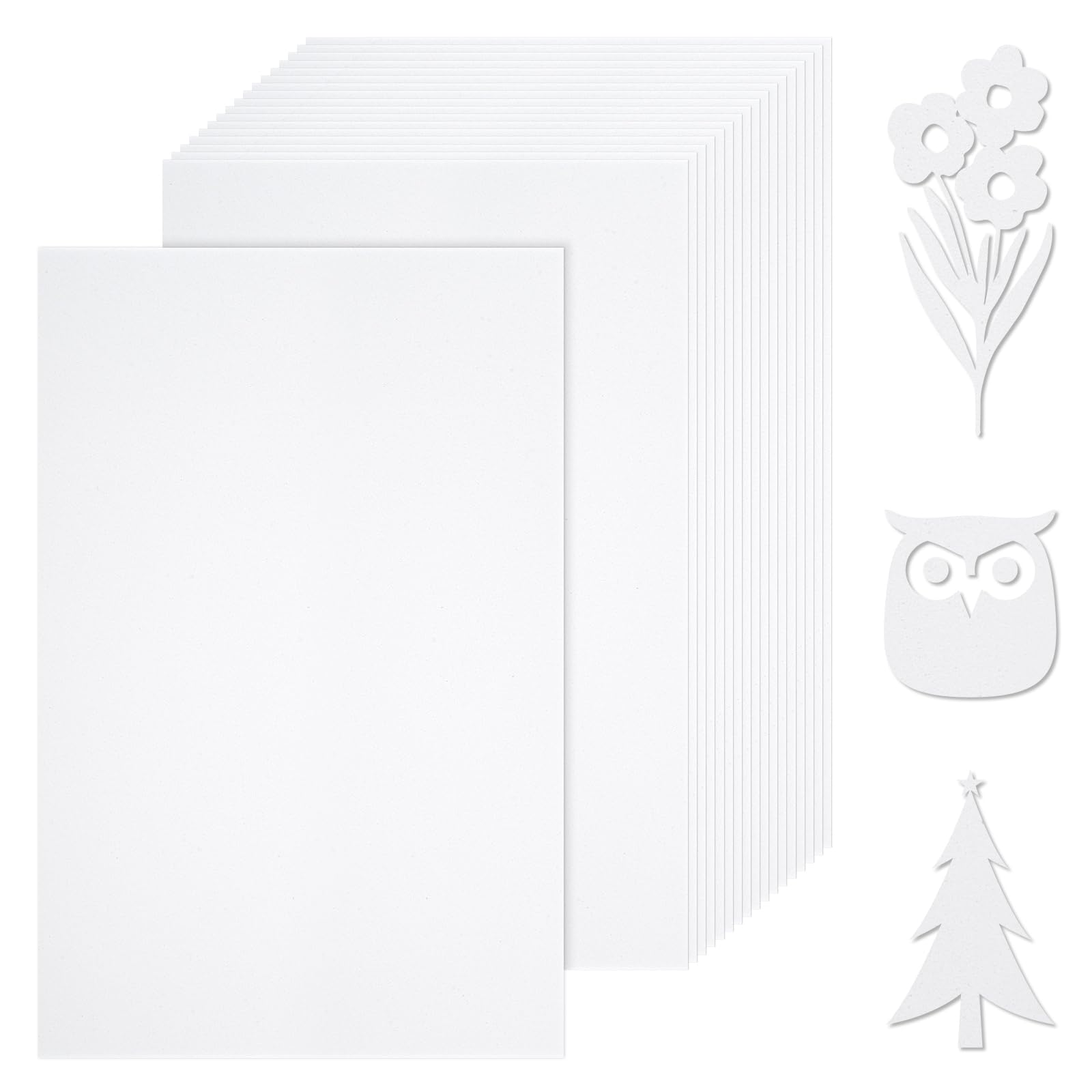 Photo 1 of 18 Sheets Foam Sheets, White Eva Foam Paper 5.5 x 8.5 Inch, 2 mm Thick for Arts and Crafts School Project Scrapbooking DIY Cosplay