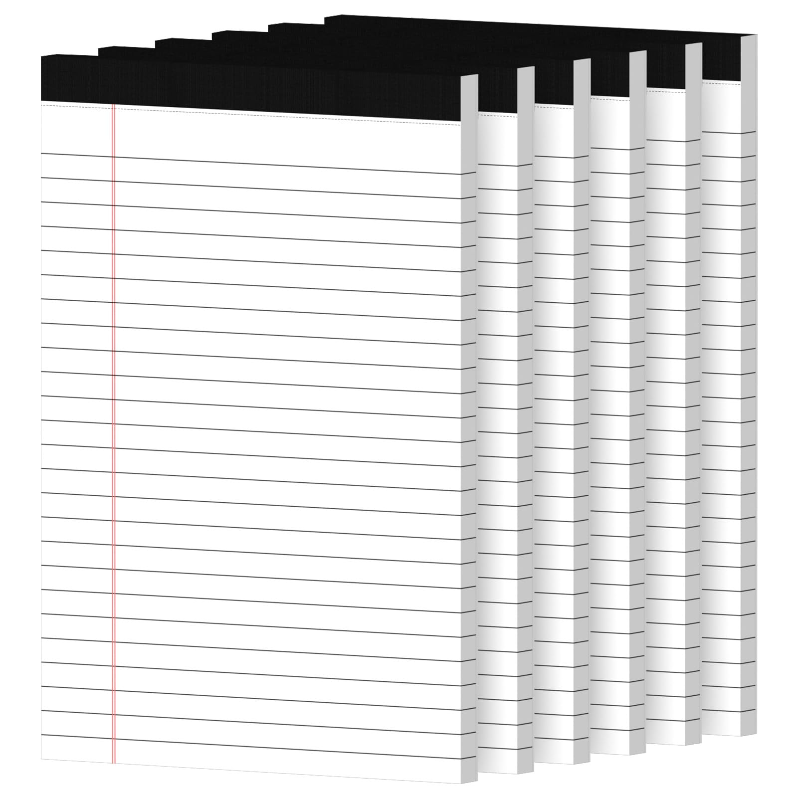 Photo 1 of 6pcs Small Note Pads, White Notepads 5x8 College Ruled Notebook, Writing Pads 5 x 8, Legal Pads, Memo Pad Paper Perforate Narrow Ruled Notebooks for Work, School, Office,30 Sheets/Pack