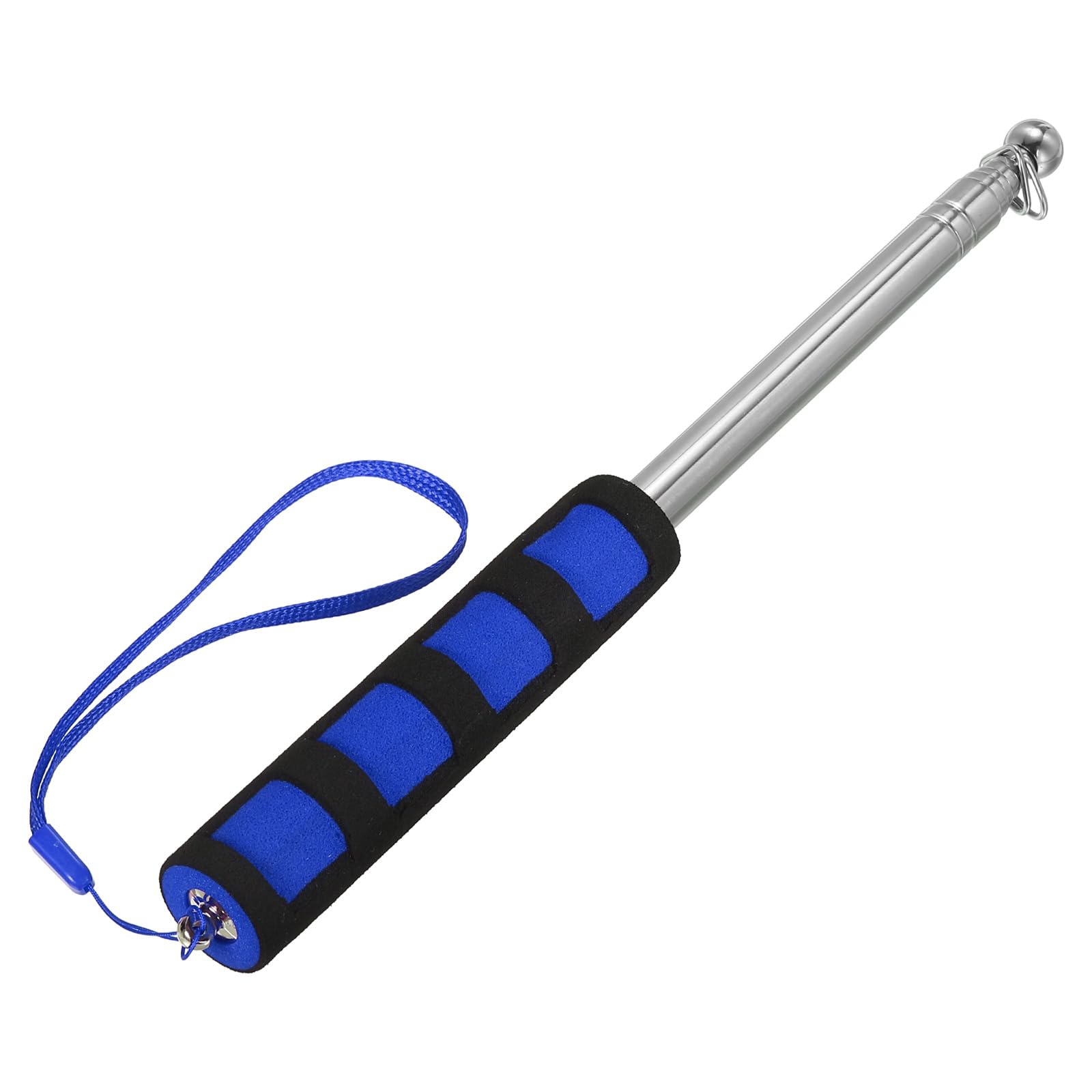 PATIKIL Telescopic Handheld Flagpoles, 4 Feet Sponge Handle Stainless Steel Telescoping Flag Poles Tour Guide Flag Pole, 6 Sections, Blue