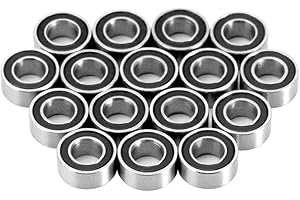 INJORA Bearing Kit Sealed Steel Bearing 20PCS for Axial SCX24 Upgrade 1/24 Crawler, Black