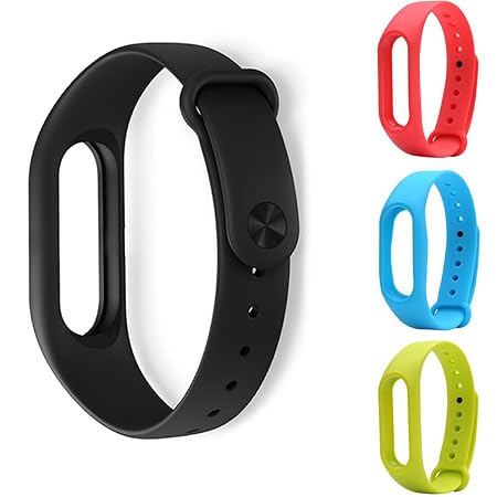 EasyULT Xiaomi Mi Band 2 Ersatzarmband[4 Stück], Wasserdichtes Mehrfarbiges Ersatzband 4pcs Set(Rot, Grün, Blau, Schwarz),Sma