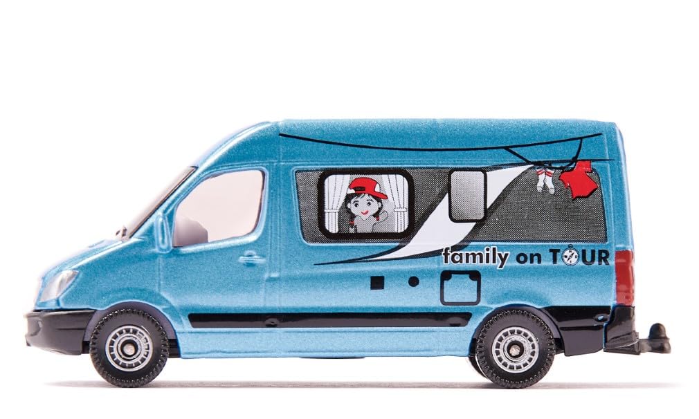 siku 1559, Campervan, Spielzeugauto für Kinder, Metall/Kunststoff, Blau, Vielseitig einsetzbar 4