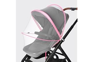 WVMKOR Baby Stroller Mosquito Net Universal Breathable Stroller Canopy Cover with Mosquito Netting for Infant Toddler Pushchair (Pink)