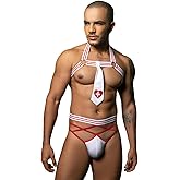 NOROYOY Men's Lingerie nurse Sexy cosplay Underwear police Costume Lingerie Pajamas Uniform bar Nightclub Stage Performance party Christmas